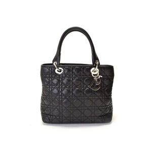 Christian Dior Lady Cannage black lambskin leather